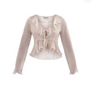 No Boundaries Ruffle Woven Top, Women's Xl